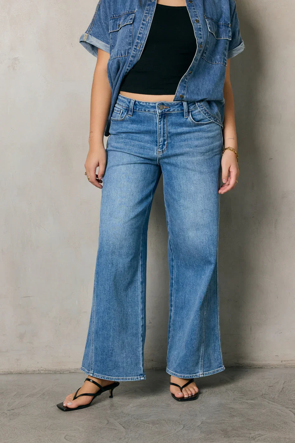 Kate Wide Leg Jeans in Medium Wash FINAL SALE