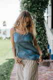 Berkley Lace Trim Tank in Teal