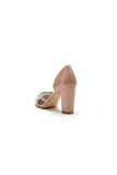 Ivory High Heels with Crystal Bow Embellishment