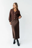Tory Satin Maxi Skirt in Brown FINAL SALE
