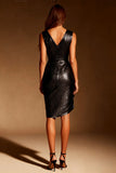 Gillter Black Bodycon Cowl Neck Cocktail Dress