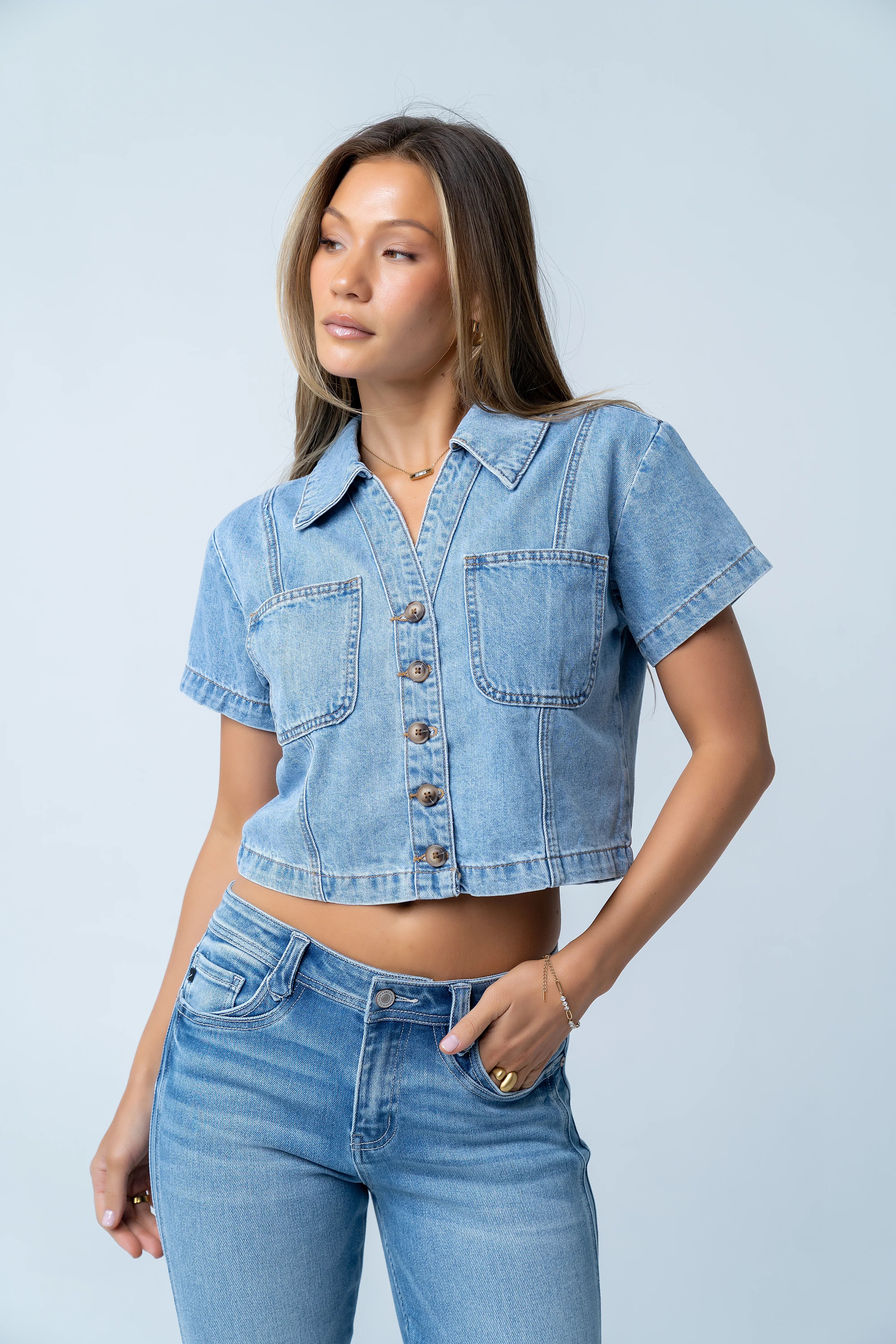 Masha Denim Button Up