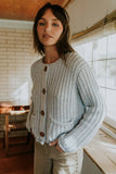 Holland Chunky Knit Cardigan in Blue FINAL SALE