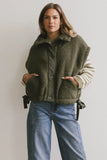 Johanna Sherpa Vest in Olive FINAL SALE