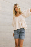 Delilah Gingham Peplum Top FINAL SALE
