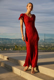 Kimmie Maxi Dress in Red Brown