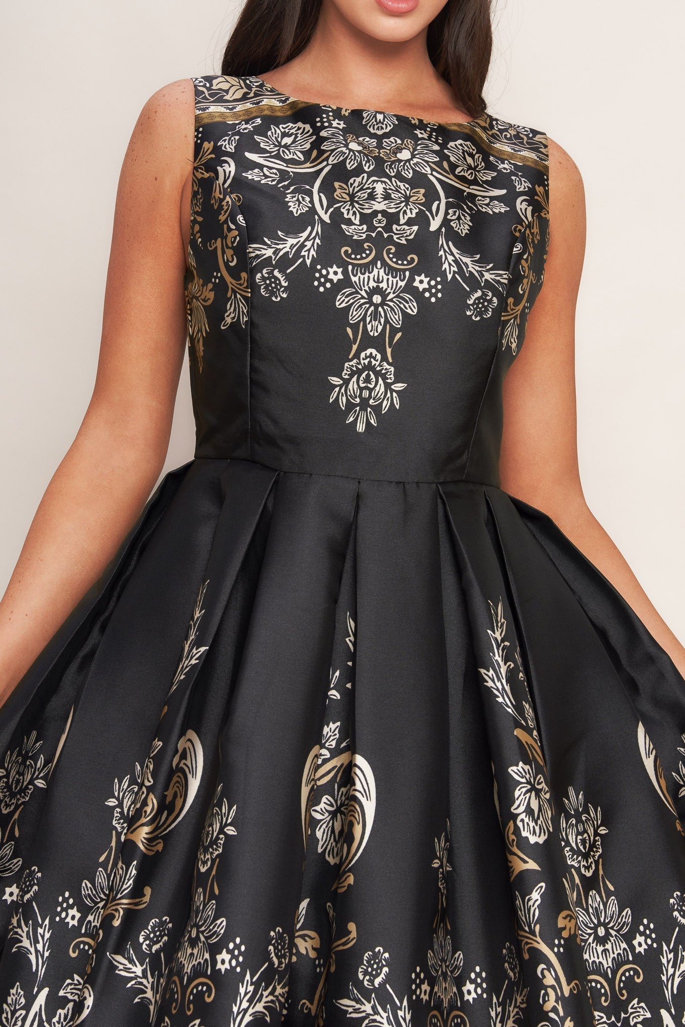 BAROQUE SPELL BLACK MIDI DRESS