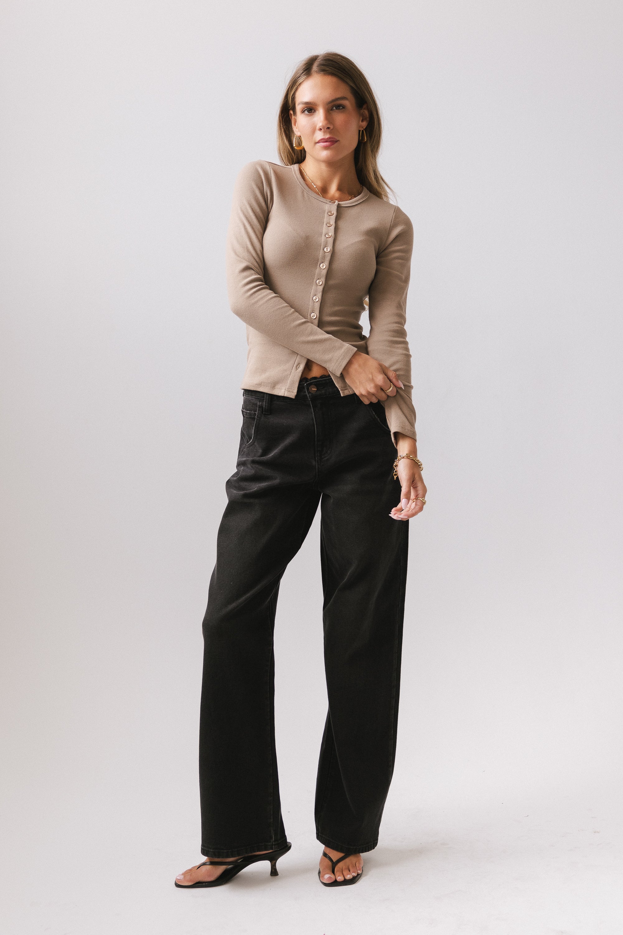 Della Lace Trim Baggy Jeans