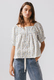 Tiffany Floral Blouse in Blue FINAL SALE
