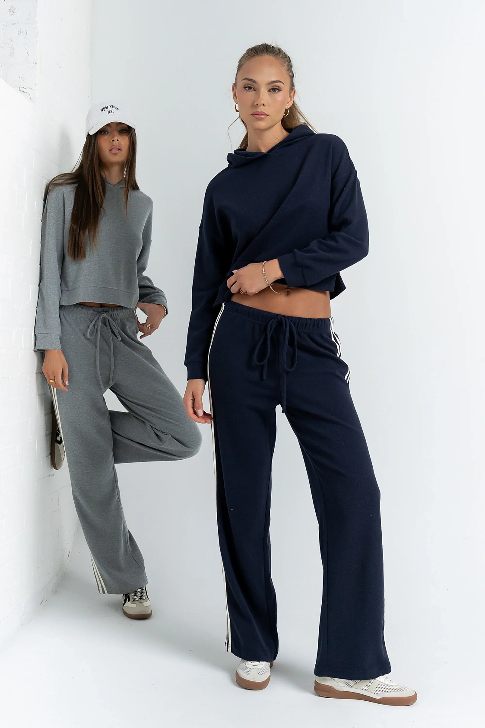 Kourtney Waffle Knit Pants in Navy