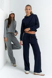 Kourtney Waffle Knit Pants in Navy