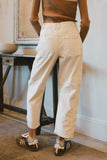 Lisette Barrel Jean in Ivory Courduroy FINAL SALE
