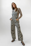 Tansy Denim Overalls in Leopard FINAL SALE
