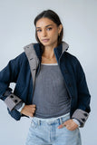 Colette Oversized Trench Jacket in Navy