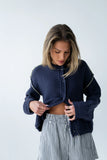 Mindi Contrast Sweater in Navy