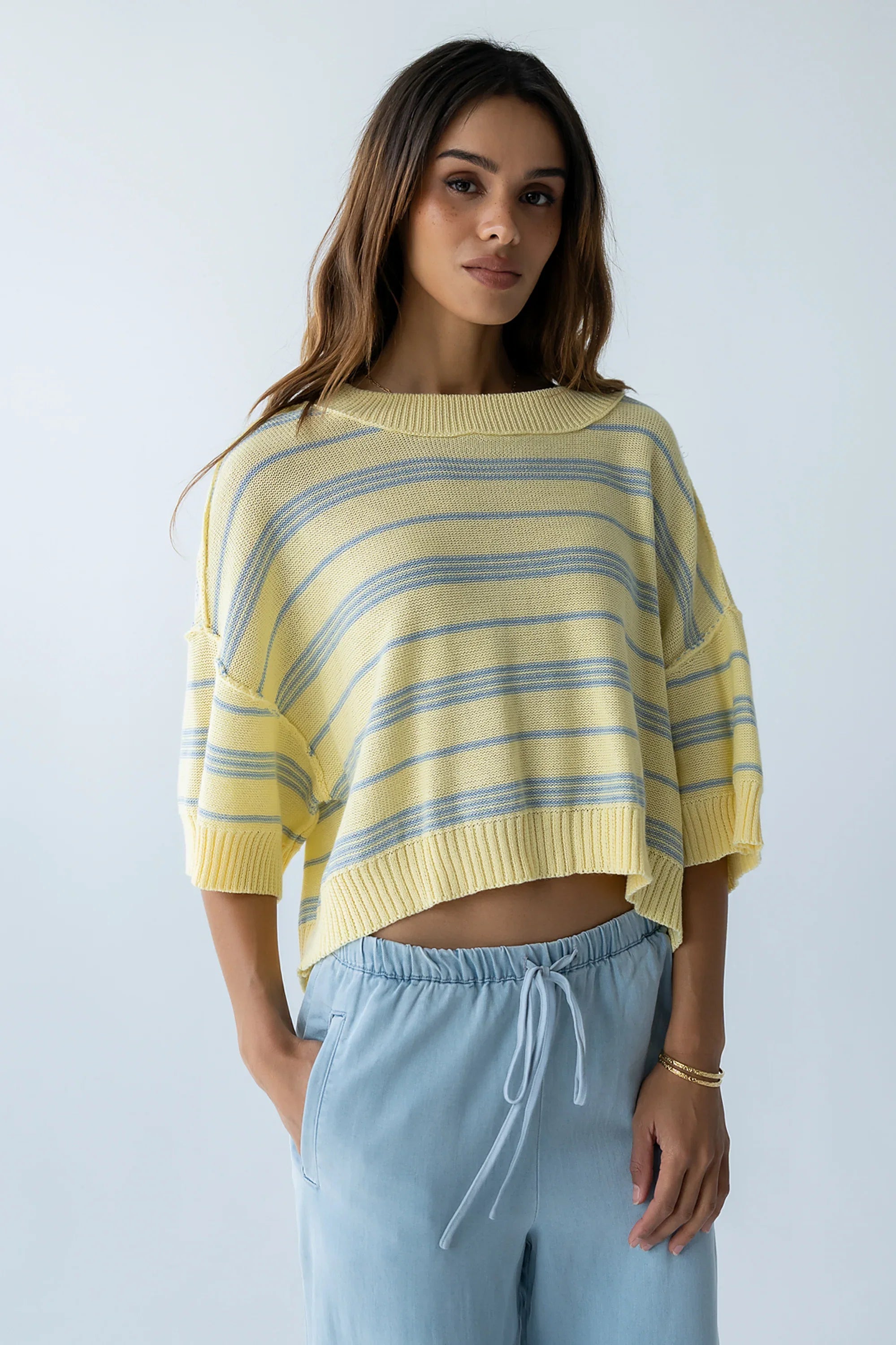 Katelyn Cropped Sweater Tee