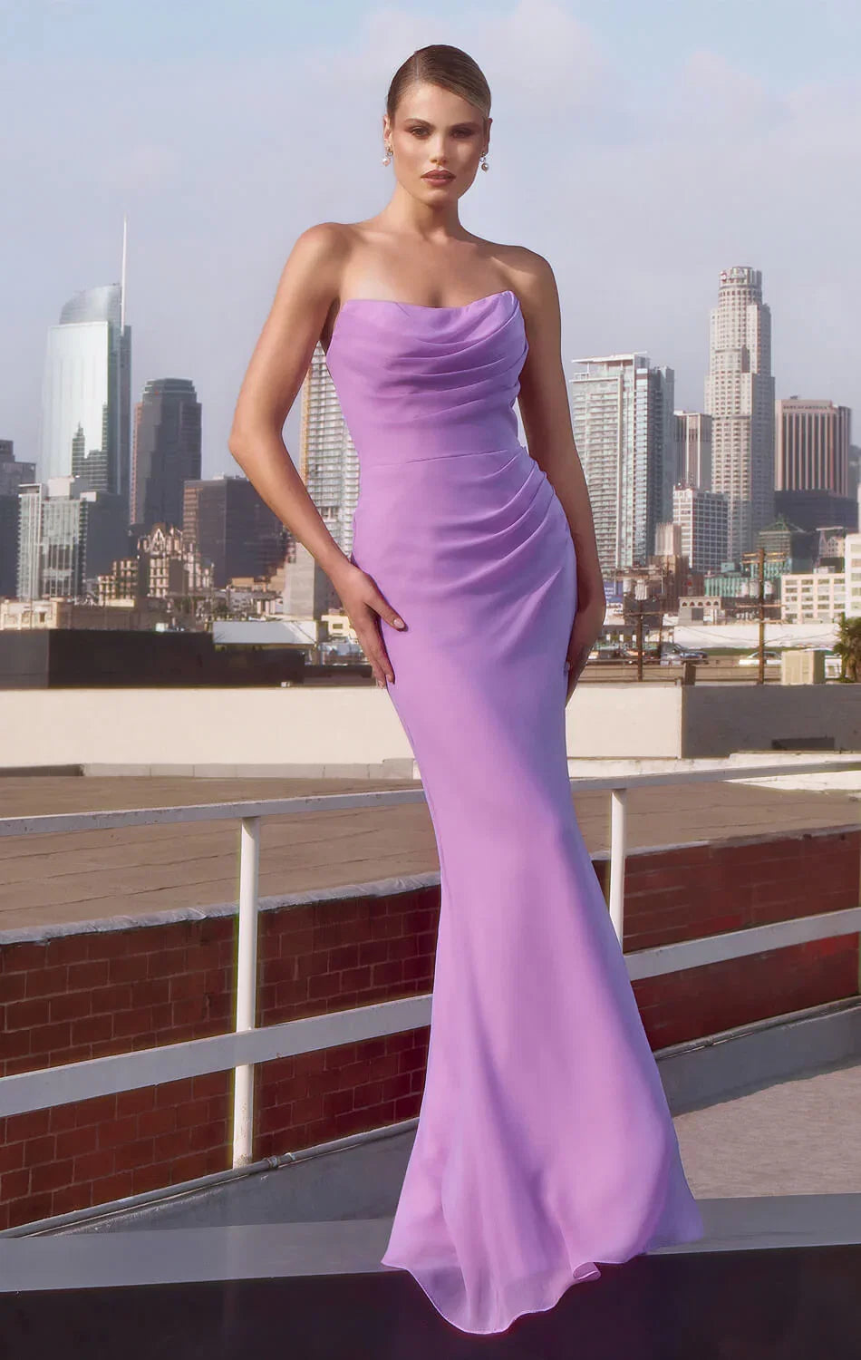 Haven Gown Chiffon Fitted Long Strapless Dress