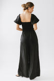 Piper Smocked Jumpsuit in Washed Black