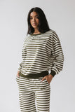 Taya Striped Sweater in Olive FINAL SALE