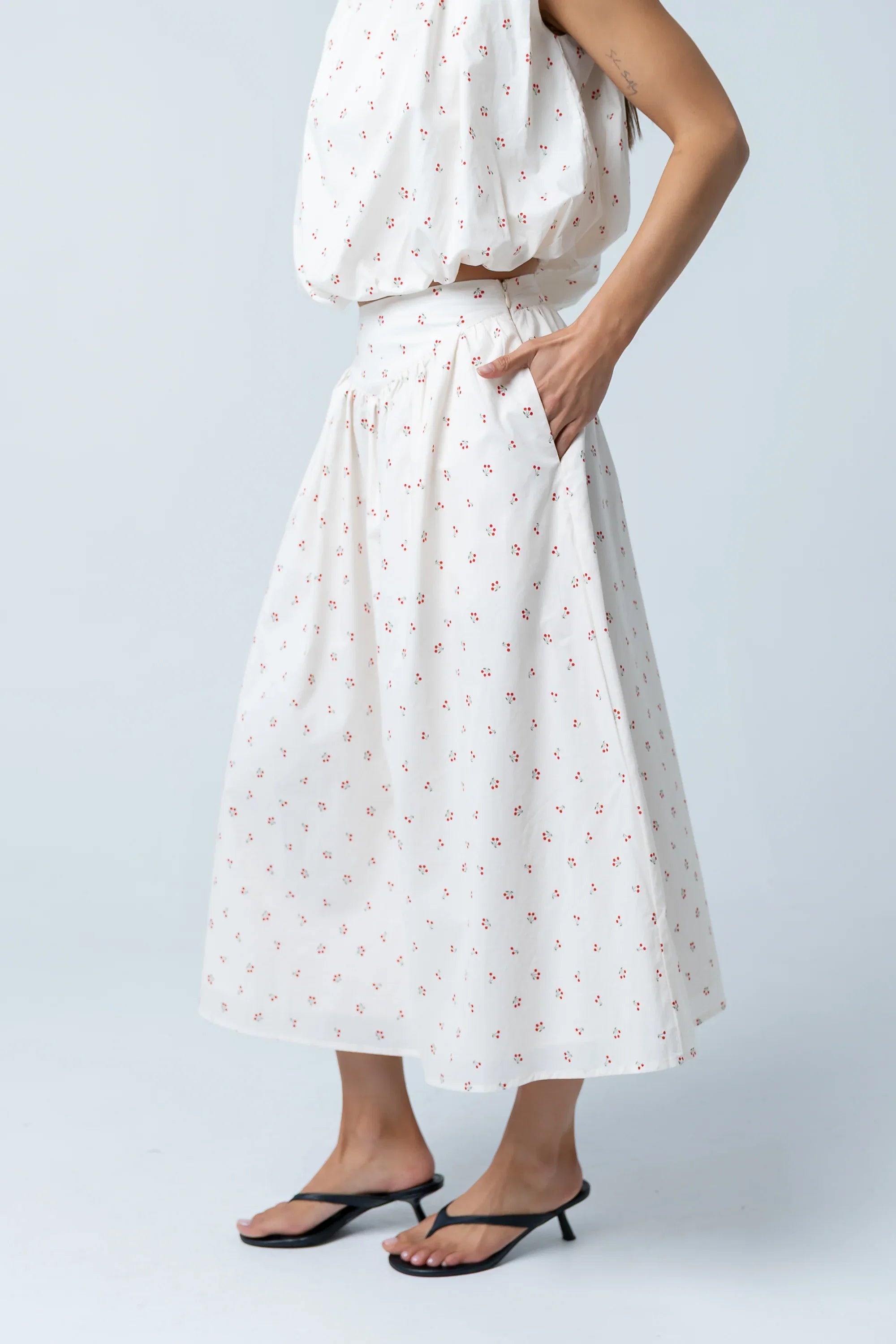 Tyla Cherry Midi Skirt