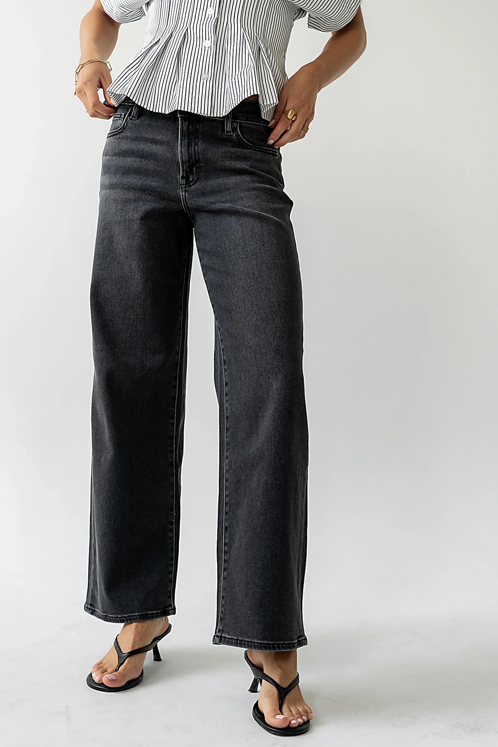 Sloane Wide Leg Jeans in Black