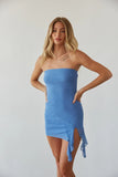 Yvie Strapless Ruffle Drape Mini Dress