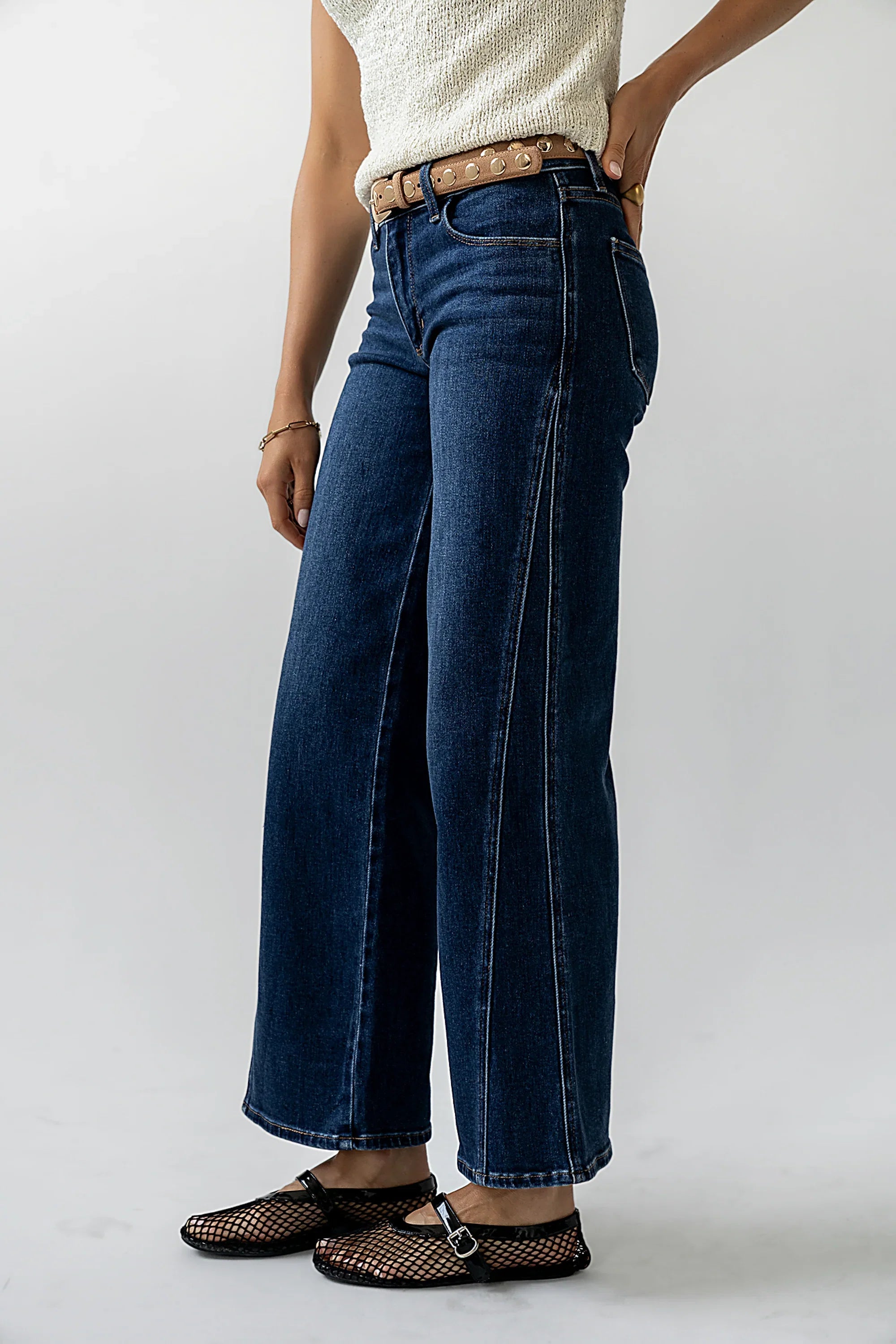 Kate Wide Leg Jeans in Dark Wash