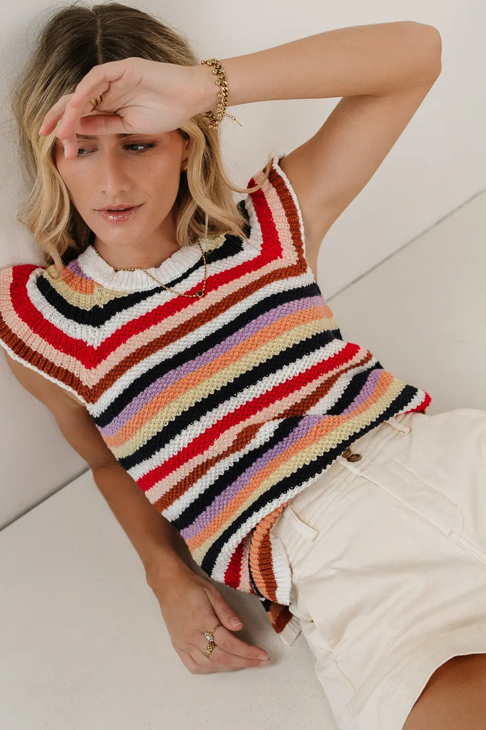 Lexi Sweater Top in Striped FINAL SALE