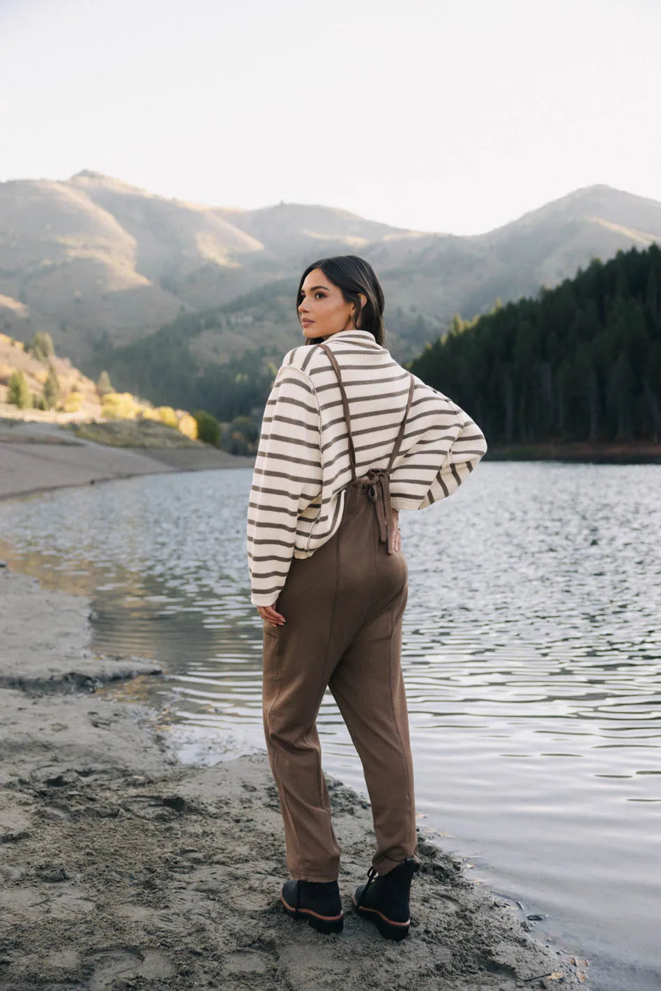 Harper Striped Cardigan in Olive FINAL SALE