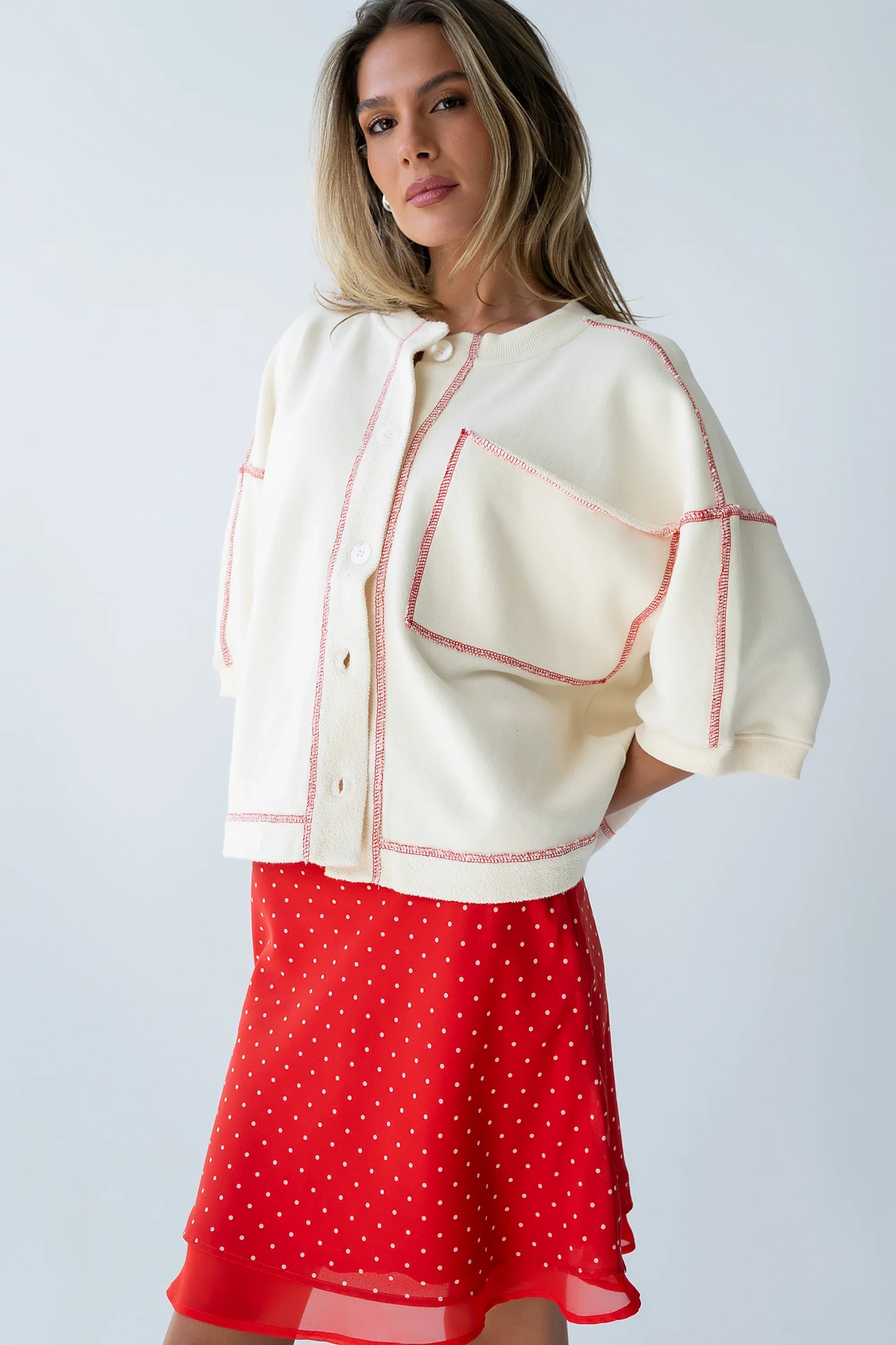 Liam Oversized Top in Bone