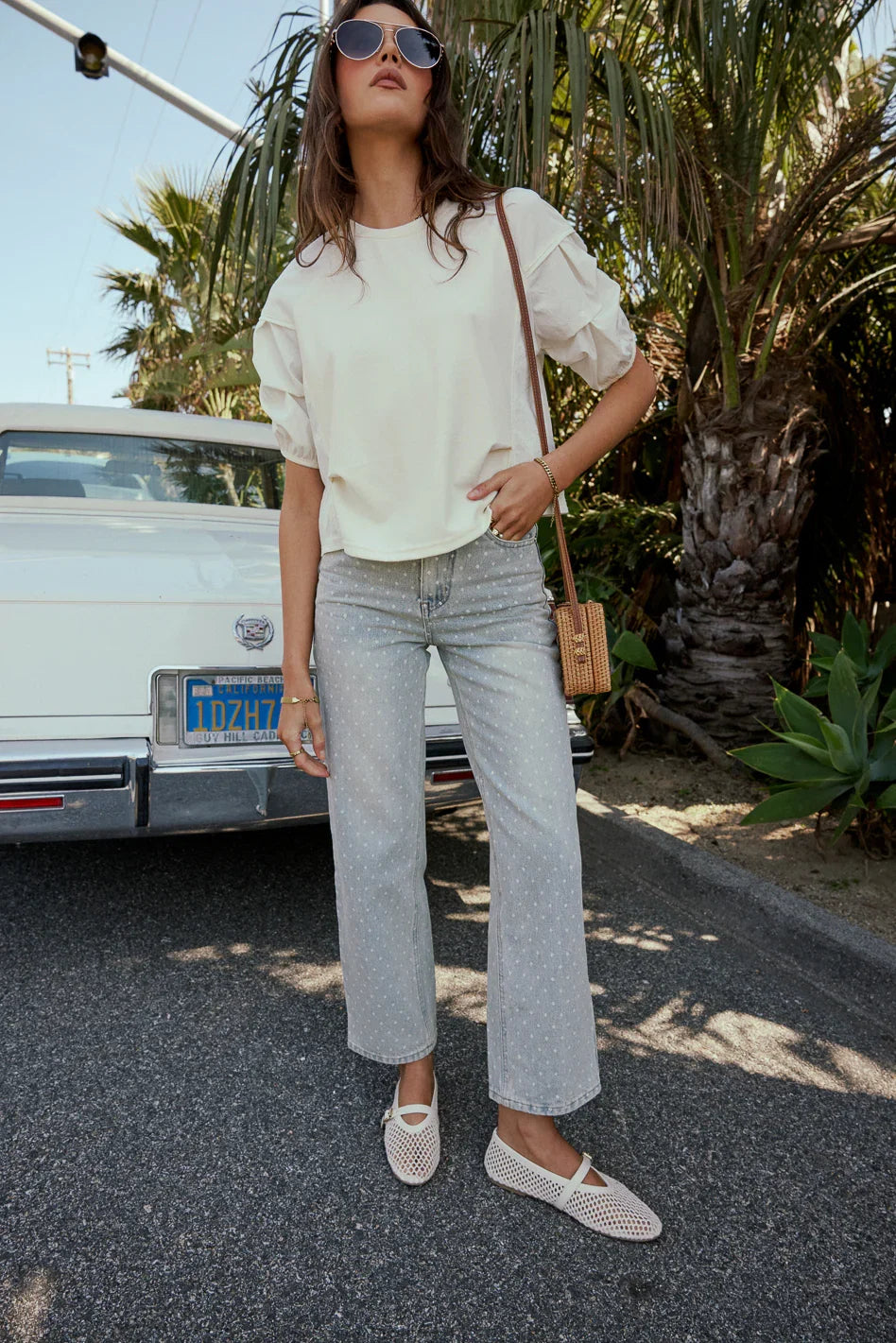 Hailey Polka Dot Straight Leg Jeans FINAL SALE