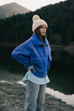 Mickey Half Zip Sweatshirt in Blue FINAL SALE