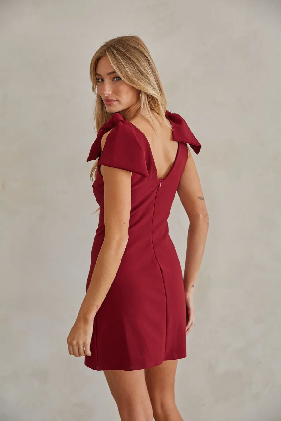 Audrey Bow Strap Mini Dress