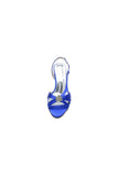 Crystal Open Toe Slingback Chunky Heels