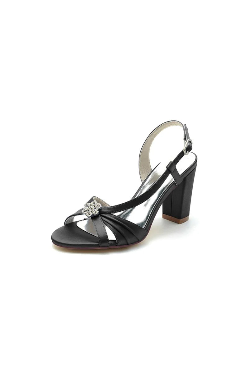Slingback Strap Open Toe Block Heels
