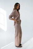 Hailey Striped Button Up in Mauve