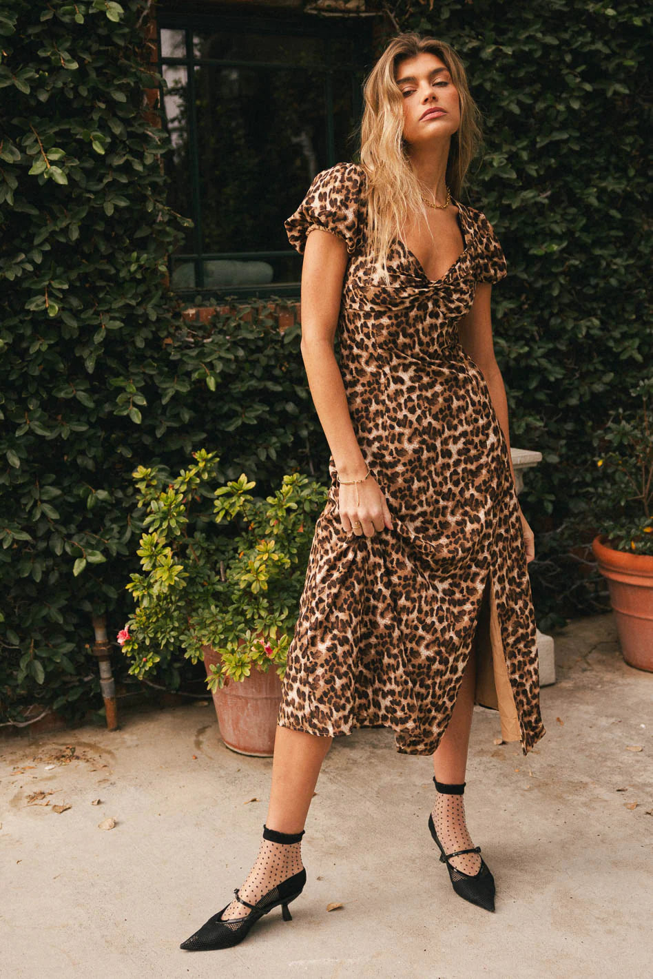 Meradith Leopard Print Midi Dress FINAL SALE