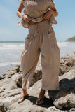 Ashton Wide Leg Pants in Taupe