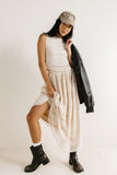 Grace Floral Tulle Skirt in Champagne
