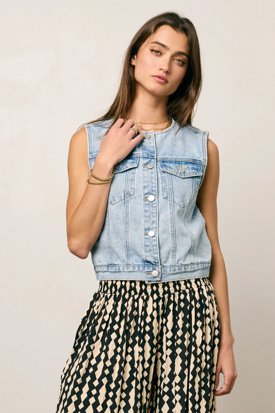 Aiden Denim Vest FINAL SALE