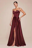 SELMA GOWN A LINE LUXE SATIN BUSTIER DRESS