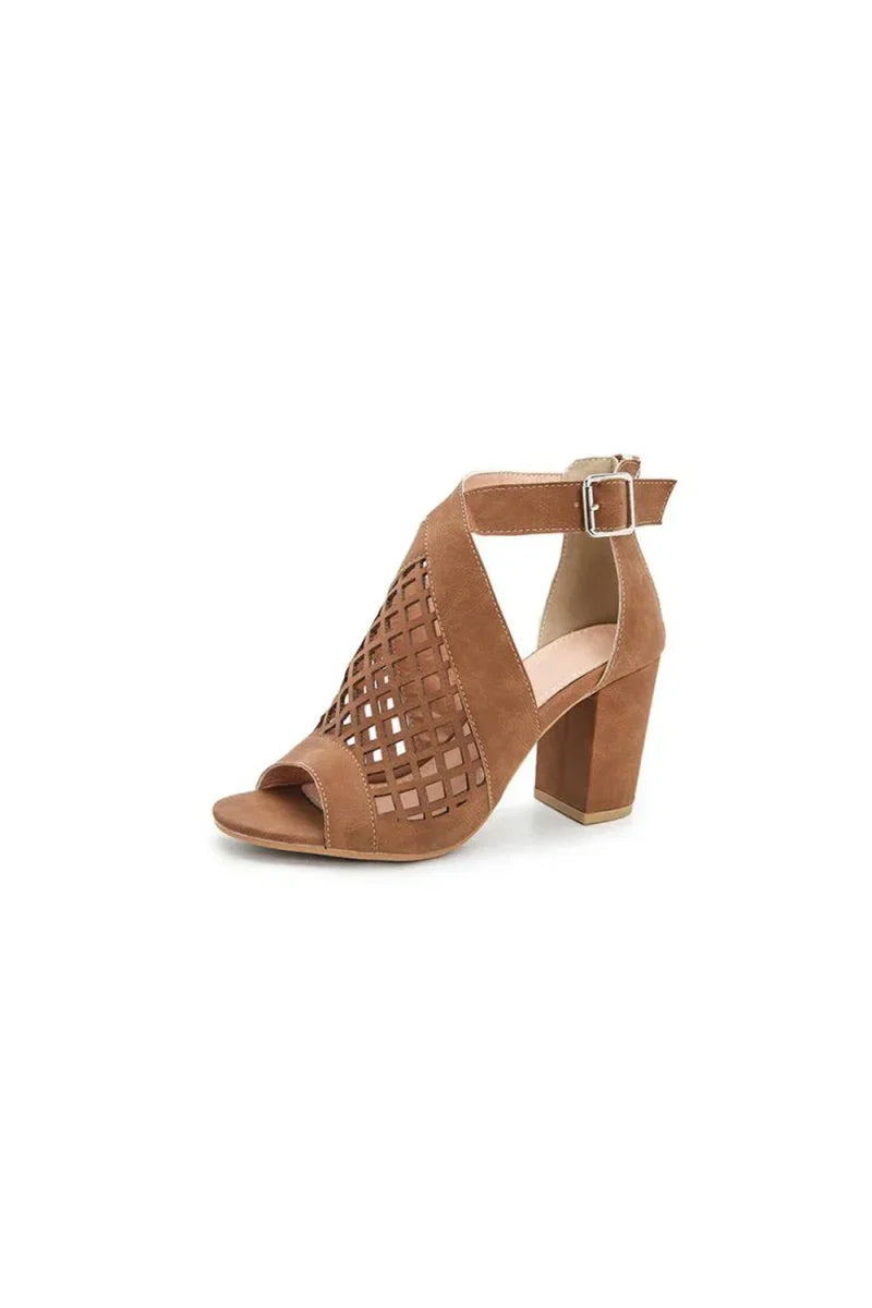 Outdoor Peep Toe Chunky Heel Fashion Shoes With Hollow out