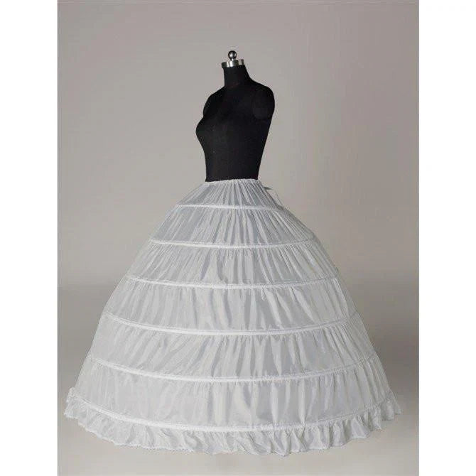 White Floor Length Crinoline 6 Hoop Petticoat Wedding Accessories