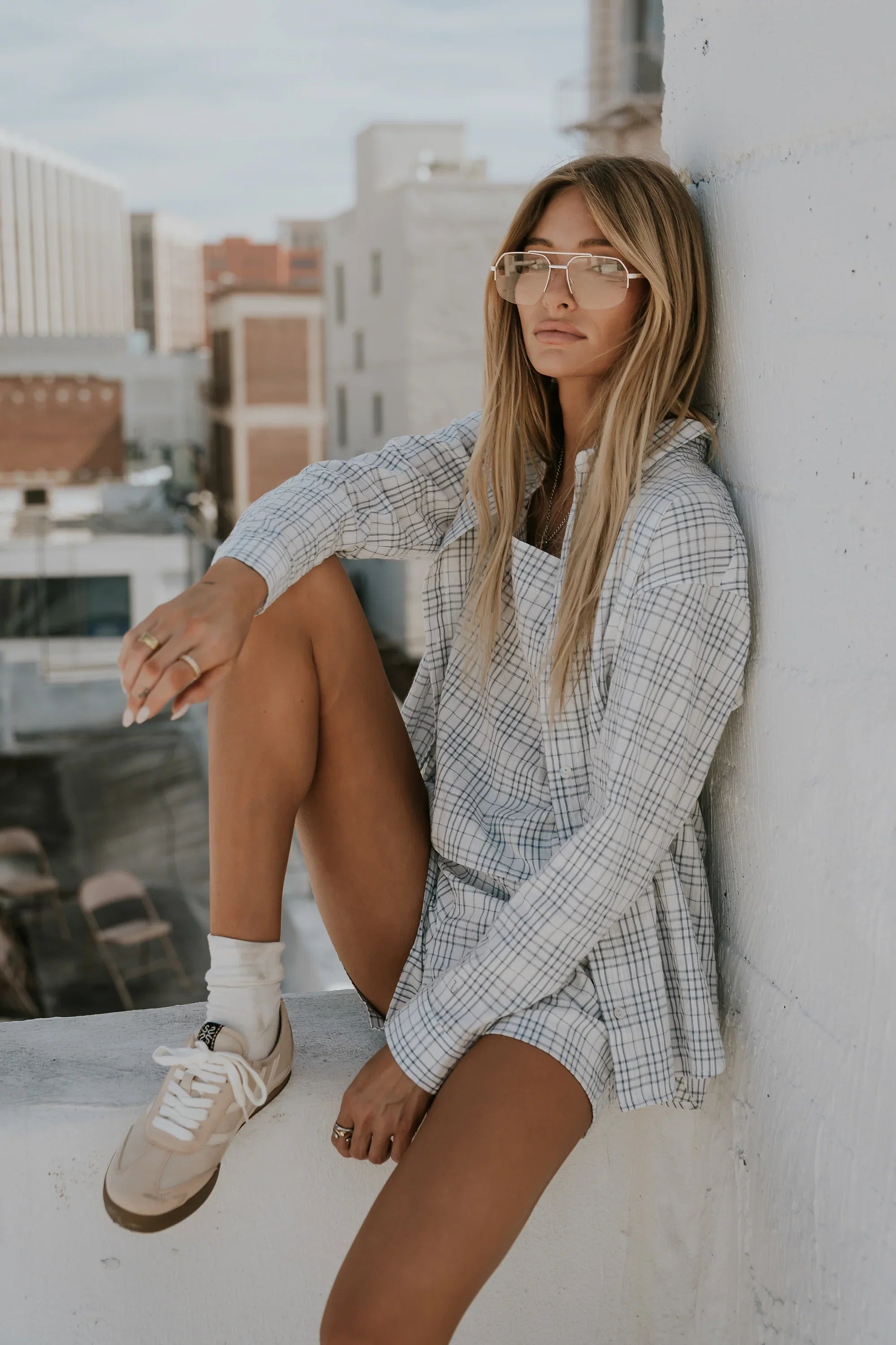 Viola Plaid Button Up