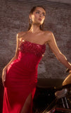 RAQUEL GOWN STRAPLESS DRESS WITH BEADED BODICE
