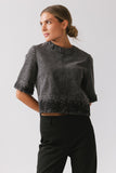Jana Denim Top in Black