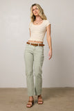 Nyla Straight Leg Jeans in Sage FINAL SALE