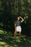 Kayla Collared Blouse in Navy FINAL SALE
