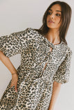 Tori Peplum Mini Dress in Leopard FINAL SALE