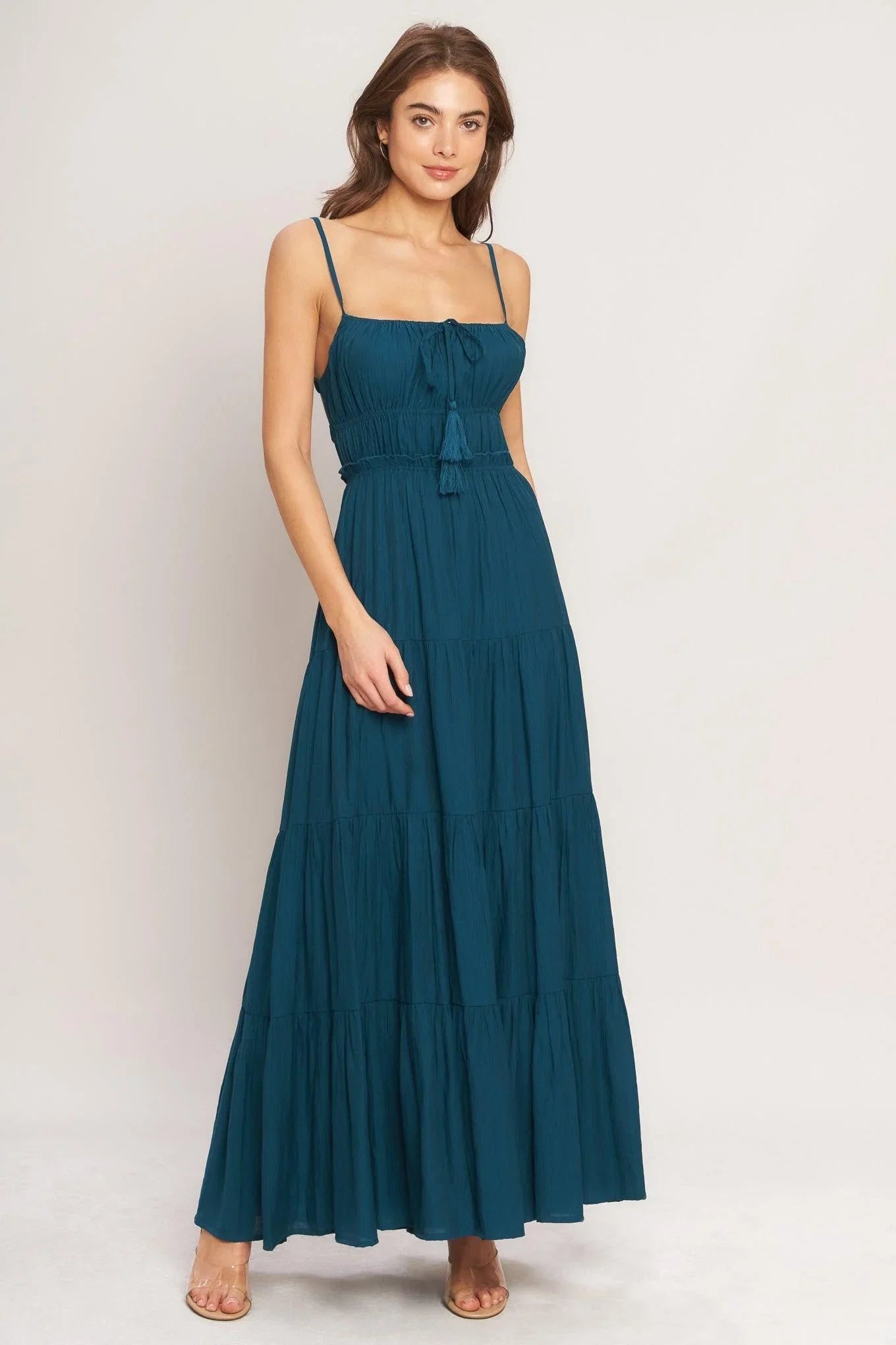 OCEAN BREEZE TEAL MAXI DRESS